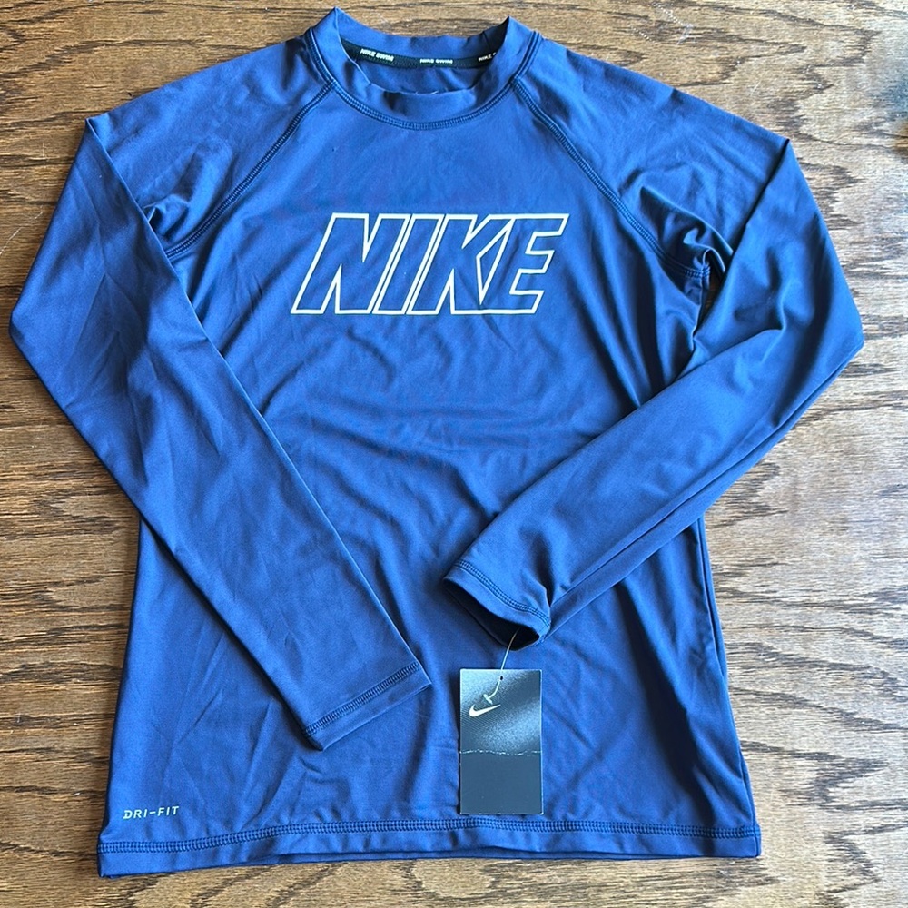 Nike Navy Long Sleeve Swim Shirt